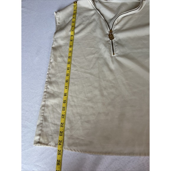 Michael Kors Sleeveless Shirt‎ Womens Small Ivory Top Tunic Sheer Front Zip - Picture 5 of 7